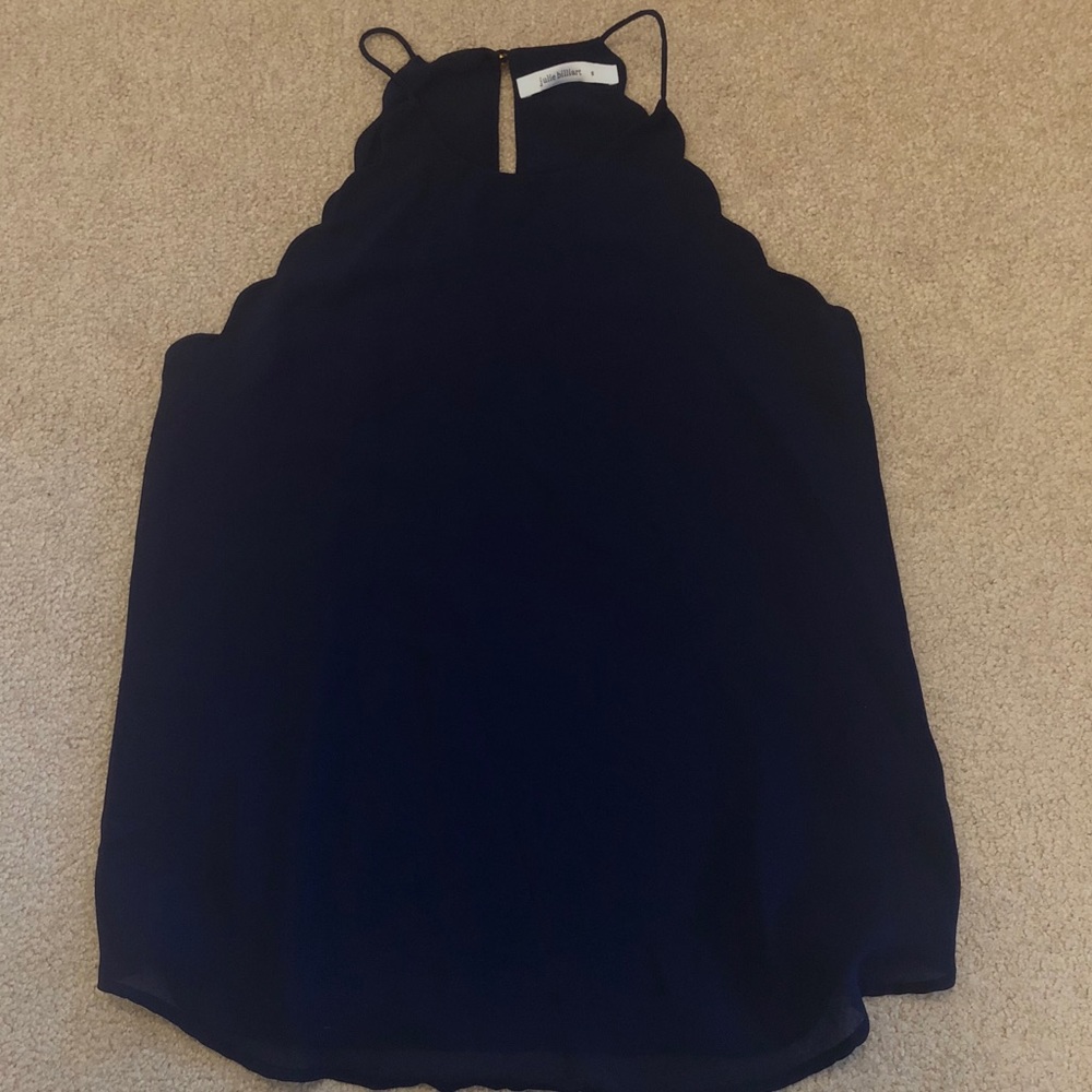 Navy scalloped top